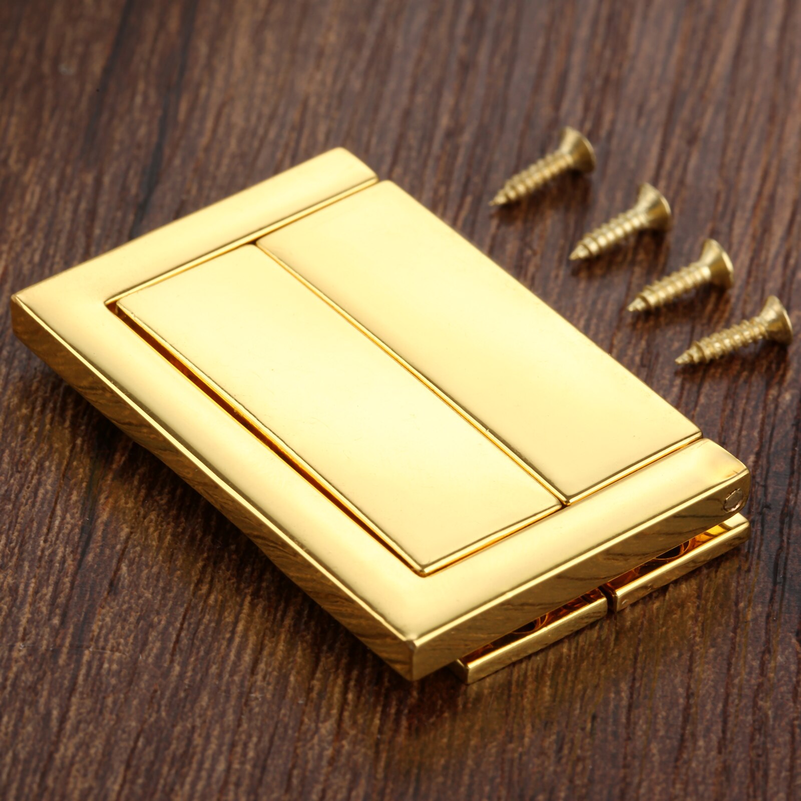 1pc 48*30mm æsker hasp lås vippelås låse til smykkeskrin kuffert spænde klip lås møbel hardware: Guld