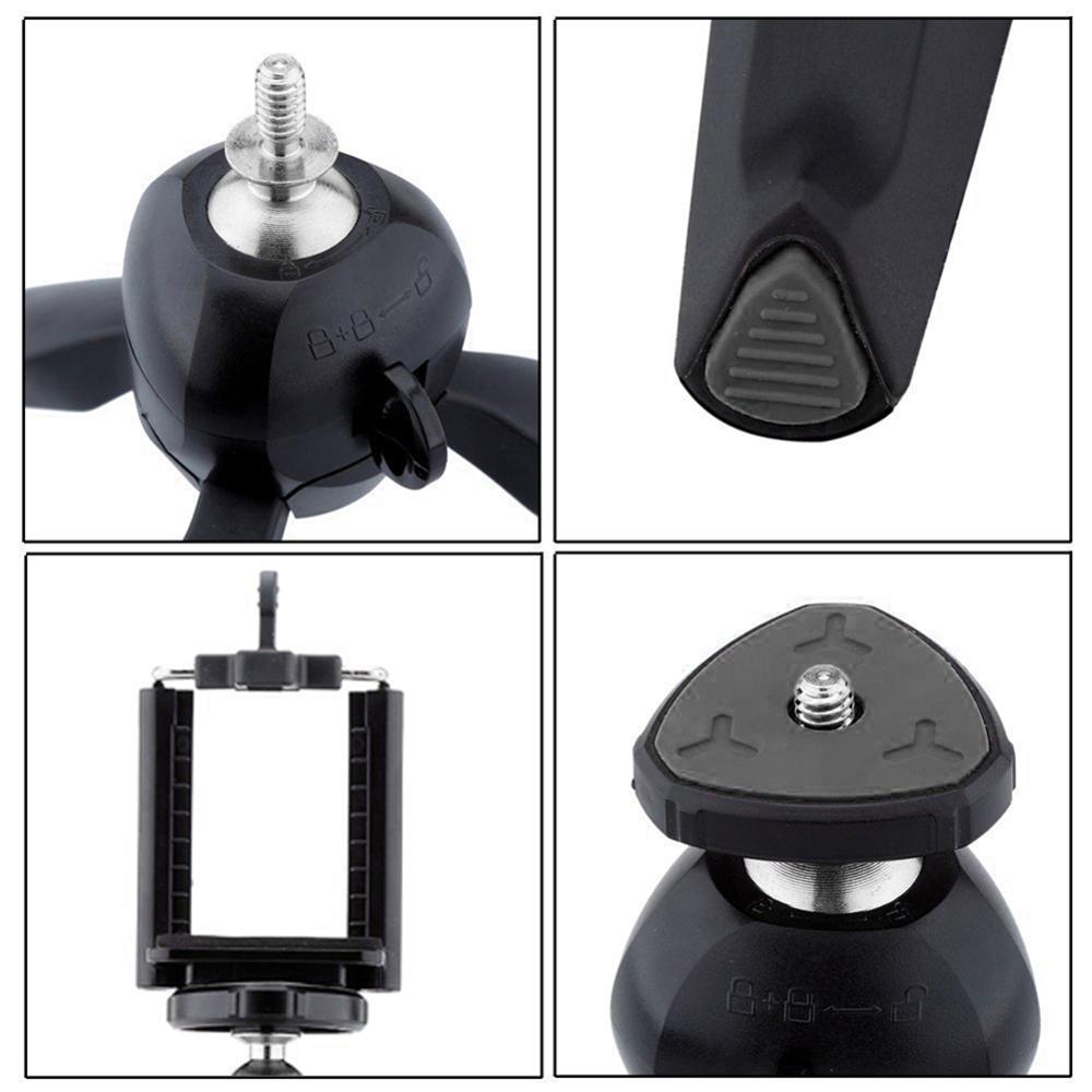 Mini Trípode de sobremesa estable para cámara de teléfono, cabeza de bola extraíble para cámaras DSLR/sin Espejo, luz LED DV para vídeo y Smartphone