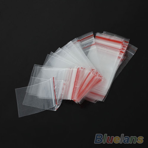 100 STKS 4x6 cm Sieraden Ziplock Zip Rits Lock Hersluitbare Plastic Poly Clear Tassen