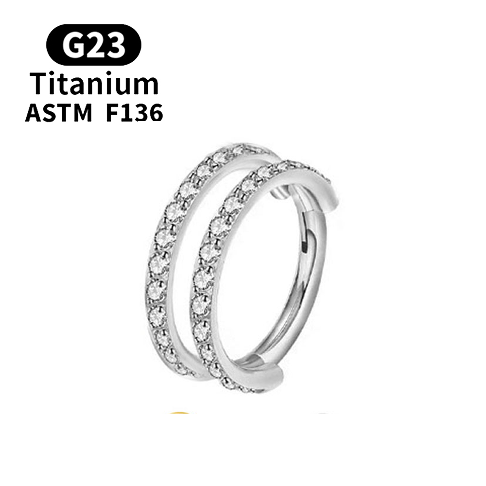 Pendientes de titanio G23, aro redondo para cartílago del trago, hélice Daith, labio con bisagras, segmento, oreja, nariz, anillo, joyería para Piercing corporal