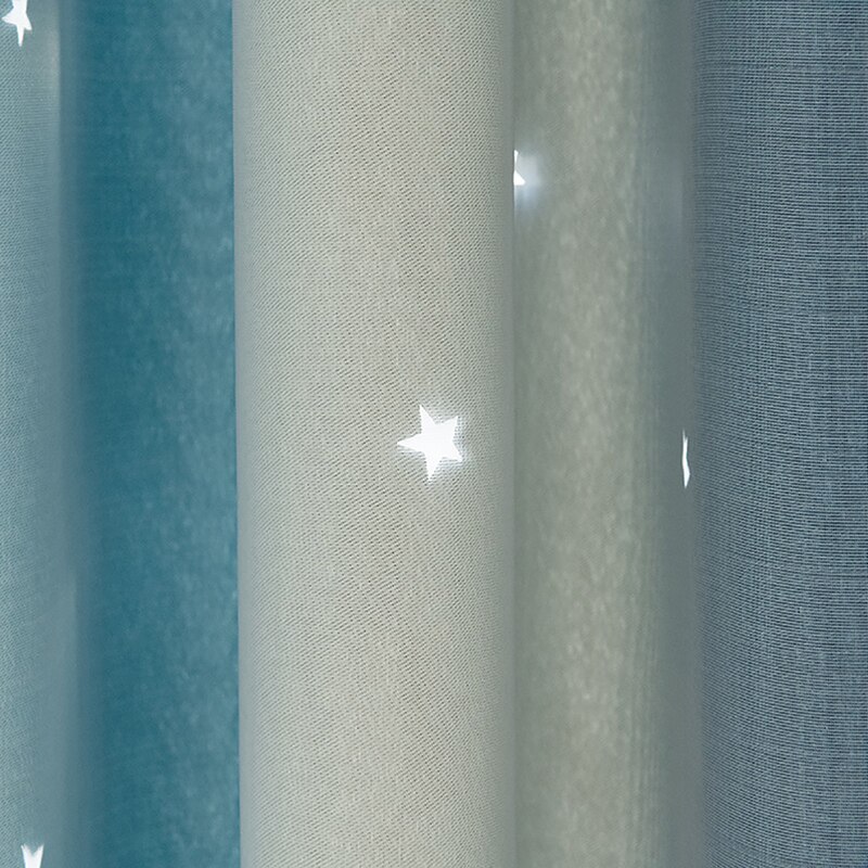 1 panel stjerne gardiner mørklægningsgardiner farverige dobbeltlag stjerne vinduesgardiner til børnepiger soveværelse stue dekoration