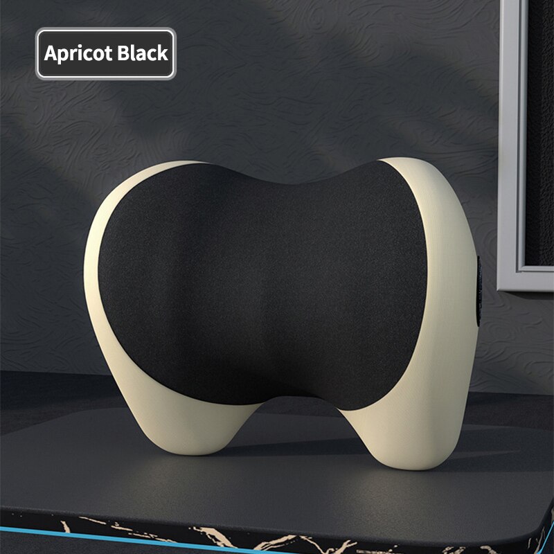 Auto Nekkussen Hoofdsteun Kussen Auto Seat Hoofd Ondersteuning Nek Protector Autostoel Neksteun Geheugen Katoen Kussen Auto Accessoires: apricot black