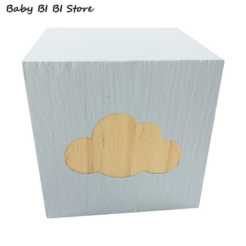 Decoración del hogar nubes cubo cuadrado madera maciza personalidad bebé foto Props productos para niños: 741-4
