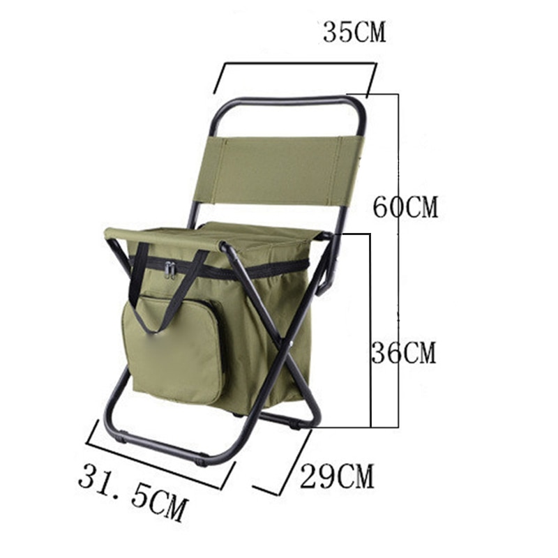 ELOS-Multifunctional Outdoor Folding Stool Portable Ice Bag Stool with Insulation Bag Fishing Stool Beach Chair Lightweight Stoo