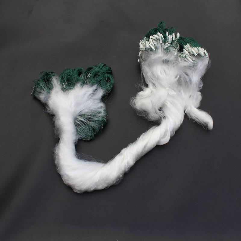 Green White Fishing Net With Float Fish Trap Monofilament Small Mesh Gill Nylon Net Fishing Accessories 1.2X15M 1.2X30M