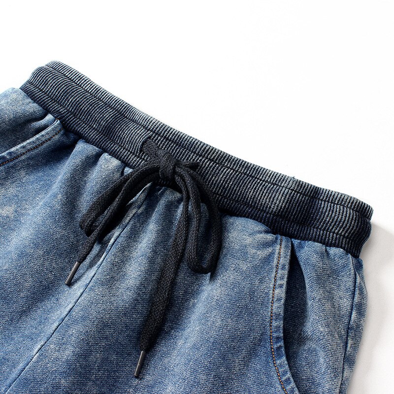 Lente Herfst Koreaanse Jongen Klassieke Jeans Voor Jongens School Cargo Pocket Breien Casual Broek Biker Denim Broek Maat 10 12