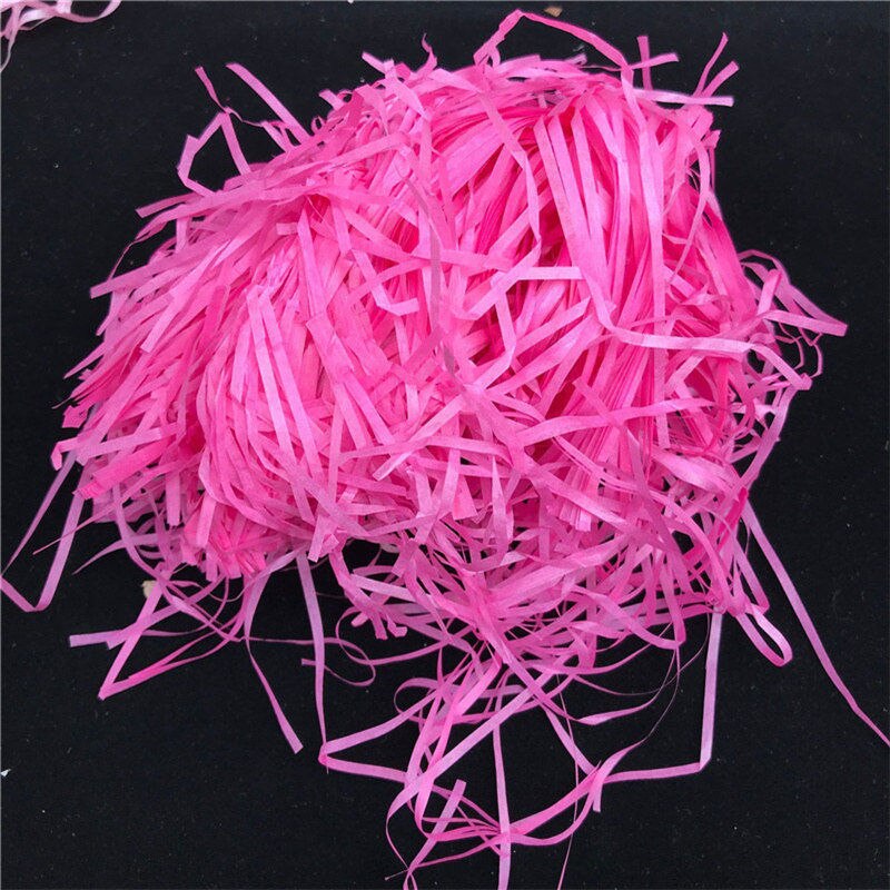 Strimlad papper låda fyllmedel färgglada bröllopsfödelsedagsfest förpackning dekor skrynkla papper strimla förpackning påse: Rosröd