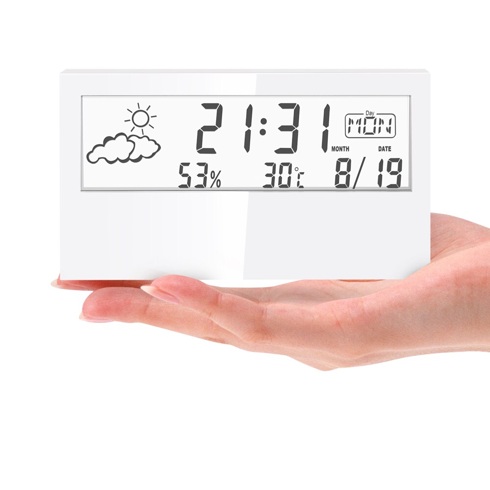 Digoo DG-AN0211 écran Transparent Station météo réveil hygromètre intérieur thermomètre météo prévision capteur horloge