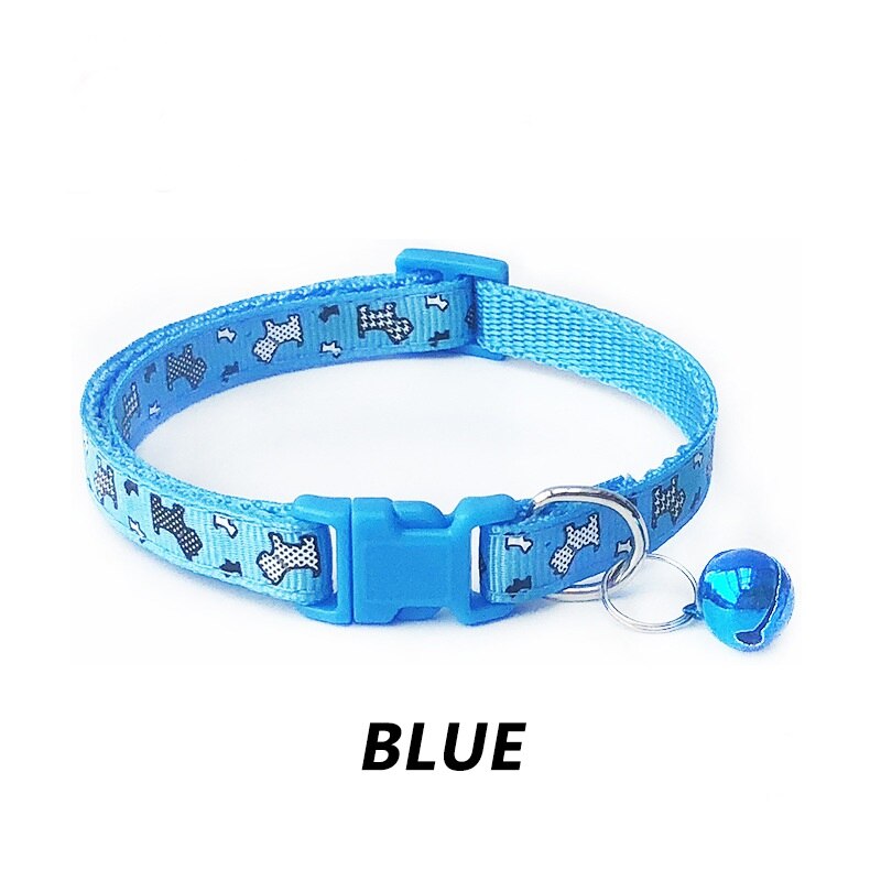 Collar para gato con campanas, productos para gatos y mascotas, arnés de correa para cachorro, collar de animales, productos para gatos alrededor del cuello para mascota: Blue