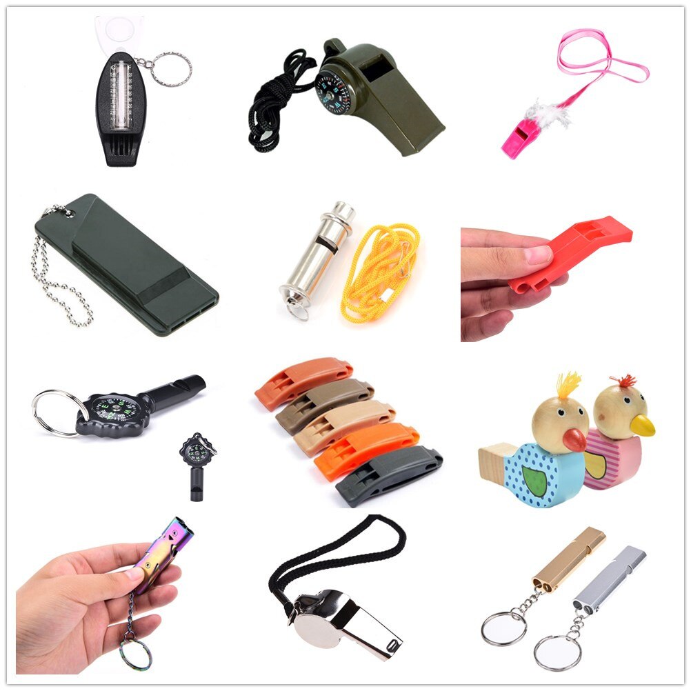 1PCS 14 Stili Multifunzionale Di Sopravvivenza Di Emergenza Fischietti Keychain Per Il Campeggio Trekking Sport All'aria Aperta Strumenti di Formazione Fischietti