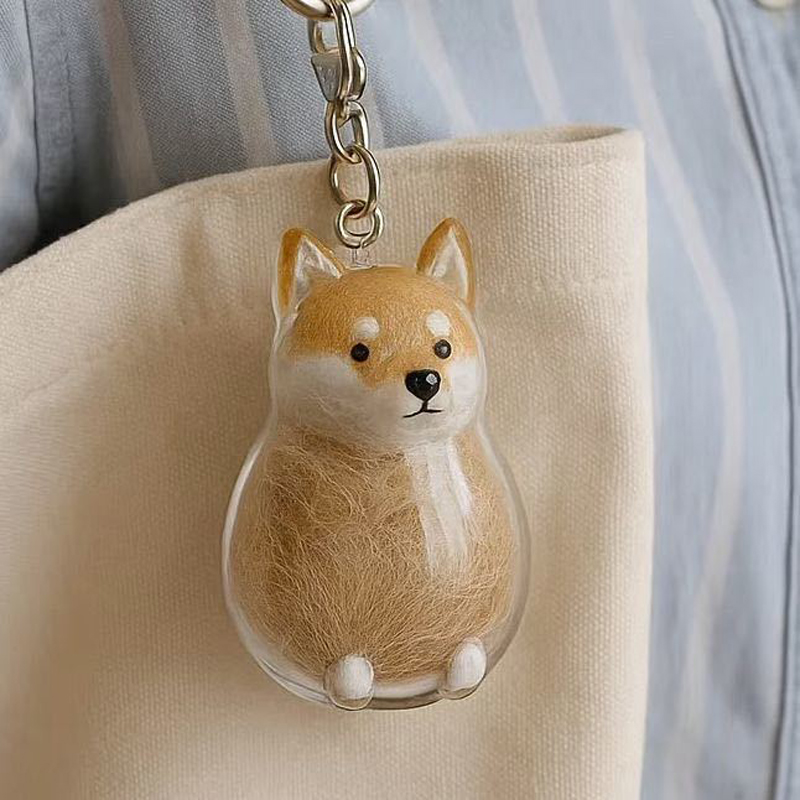 Caja de almacenamiento de pelo de perro, cápsula de recuerdo conmemorativo de pelo de cachorro, contenedor de piel de perro para mascota, llavero de cápsula transparente, recuerdos