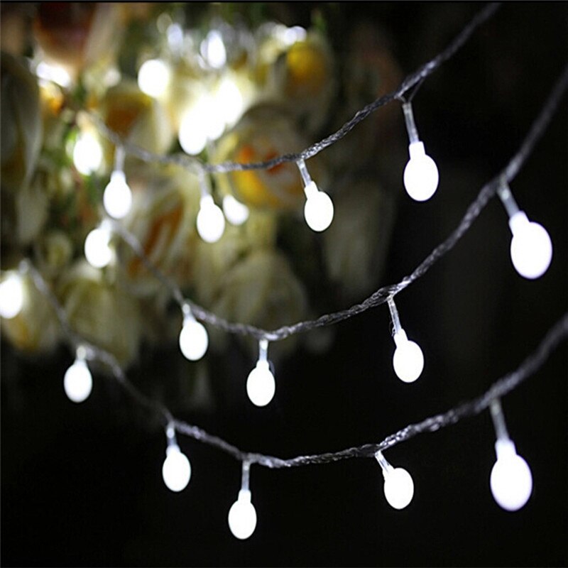 10m/5m fairy girlander led boll string lampor chrismtas glödlampa fairy string dekorativa lampor för bröllopsfest dekoration: Vit / 10m 220v eu-kontakt