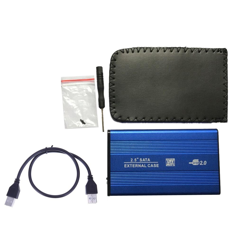 Hdd caso externo usb 2.0 para disco rígido sata 2.5 "polegada hdd adaptador caso caixa de gabinete hdd para computador portátil computador portátil portátil: Blue