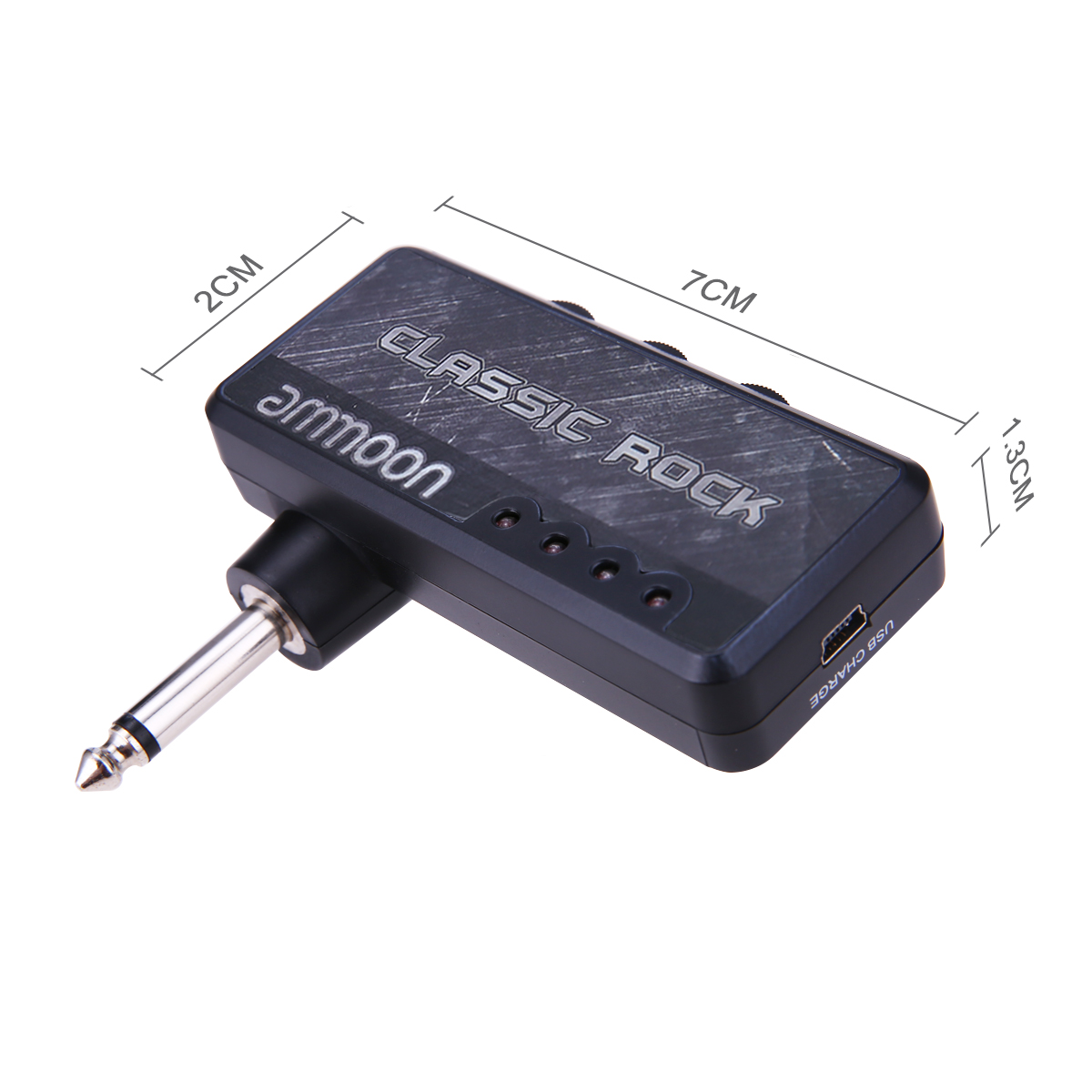 Guitar Headphone Amplifier Amp Headphone Jack &amp; Aux In with Classic Rock Distortion Effect Built-in Rechargeable Battery