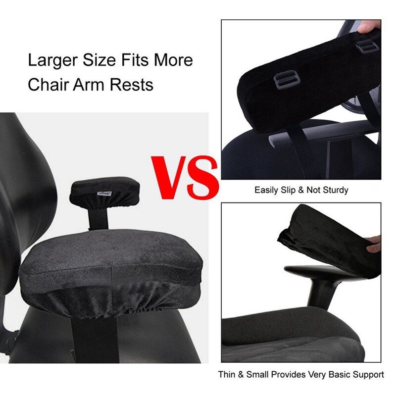 2 Pieces Set Ergonomic Memory Foam Chair Armrest Pad, Rest Comfy Rest Office Chair Rest Arm Rest Cover for Elbows and Forearms P
