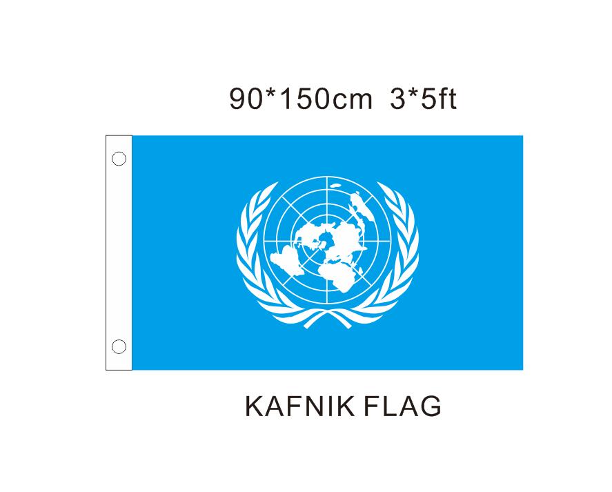 KAFNIK, Verenigde Naties Vlag 90*150 CM/128*192 cm UN Vlag Indoor/Outdoor Banner wimpel Outdoor,
