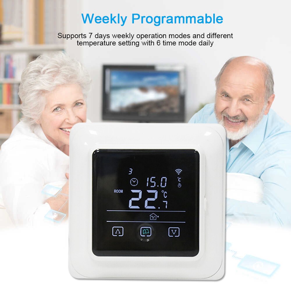 Beok-termostato WIFI con Control por teléfono, controlador de temperatura de 220V, para calefacción eléctrica/agua bajo suelo, Tuya Smart Life, Google