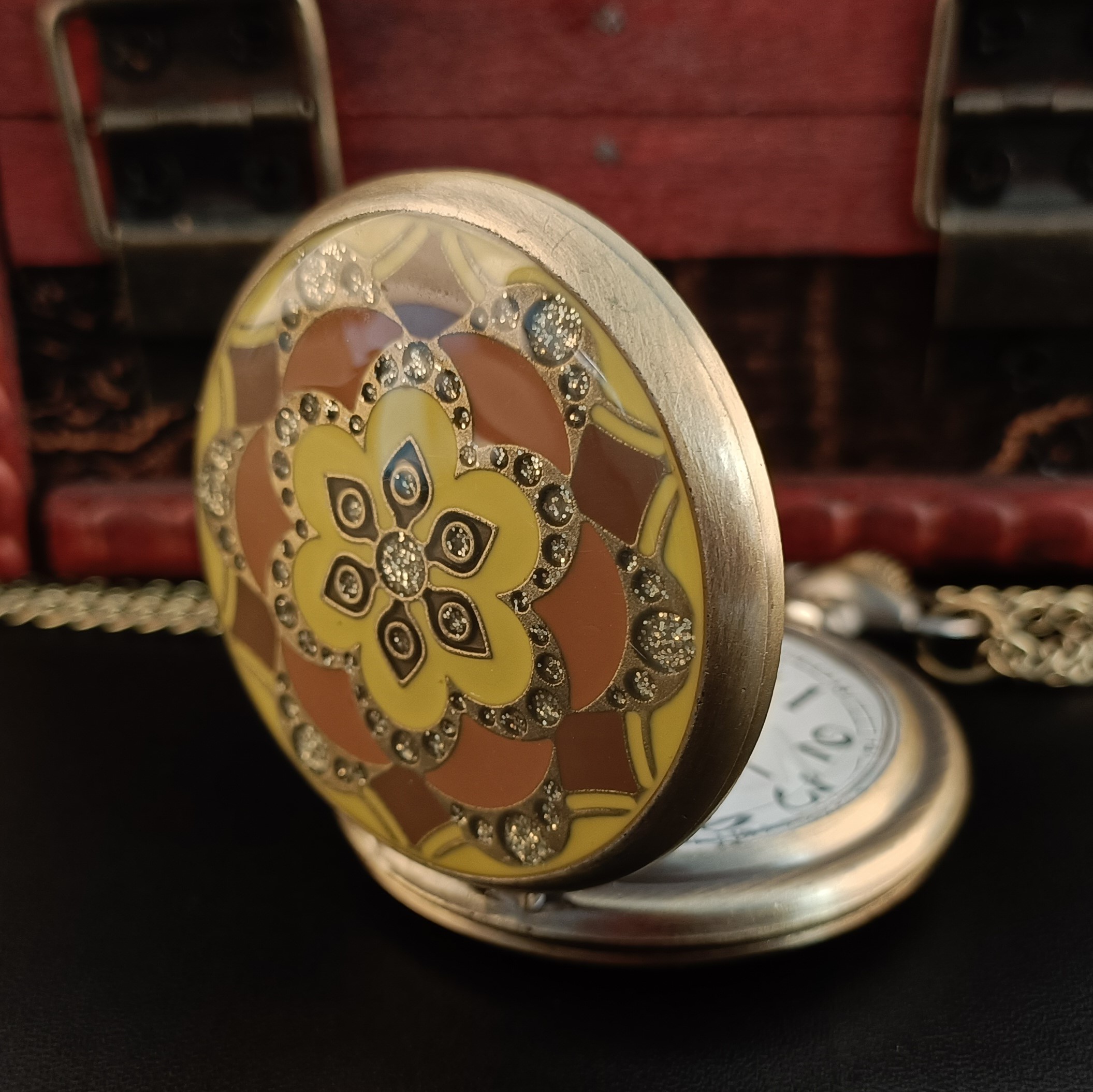 Relojes de bolsillo de bronce antiguo de Jade a la para mujer, señora, amiga, madre, , collar, reloj colgante con cadena