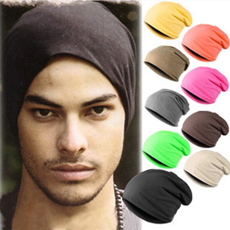 Gorros de Hip-hop para hombre y mujer, gorro fino y suave, Color sólido