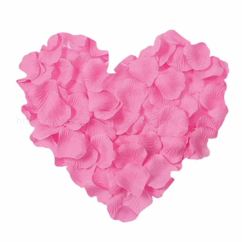 1000pcs Artificial False Petals Silk Fabric Rose Petals Wedding Decorative Party Romantic Flower Girl Throw Petal 5z: pink