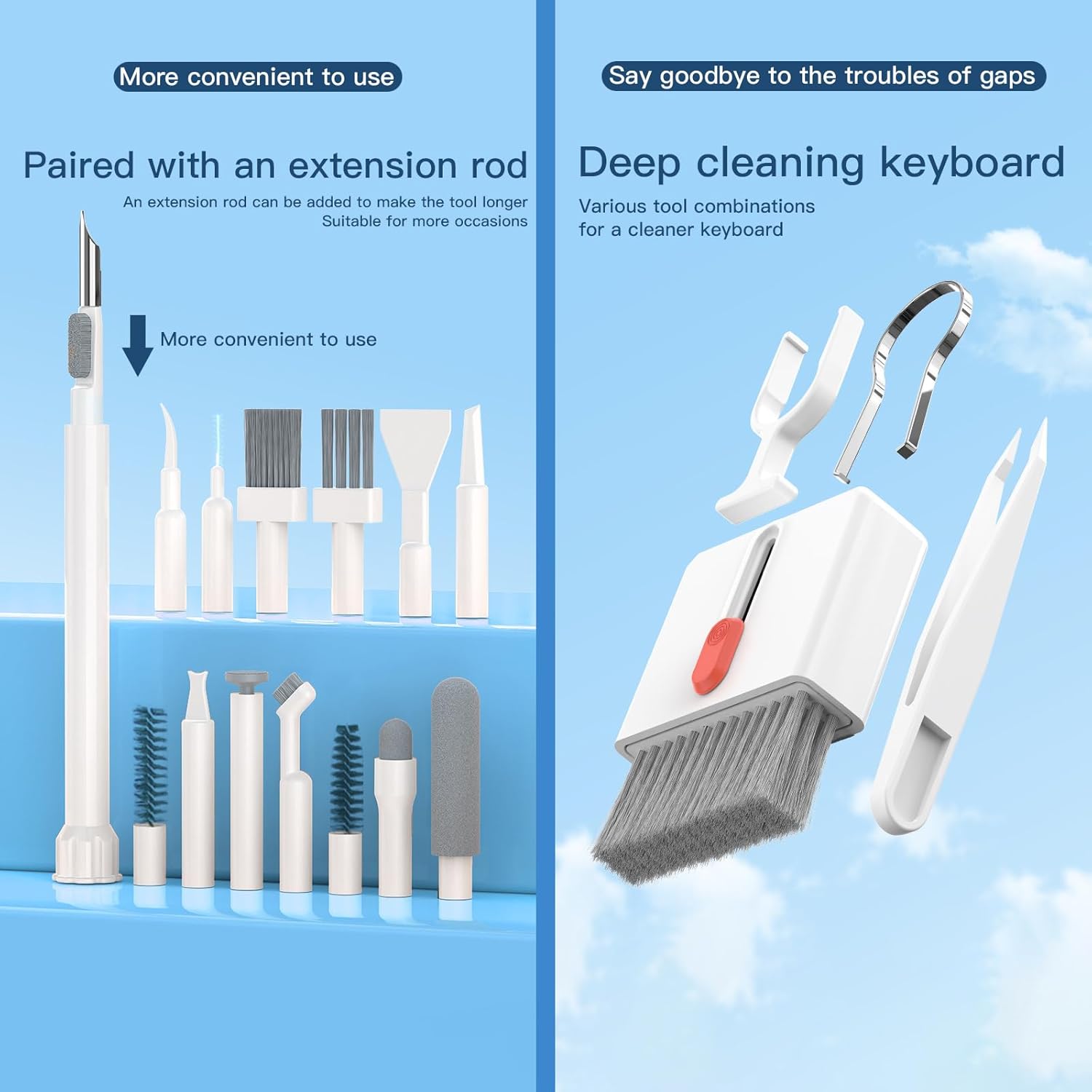 32-in-1 Keyboard Cleaning Kit For MacBook Laptop Computer Multi-Device Cleaner For Mobile Phones Airpod Earphones Camera Lens