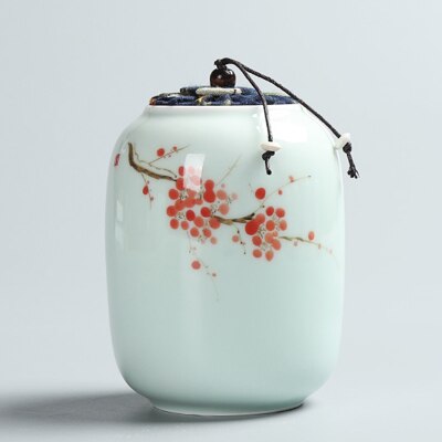 Hand bemalt keramik Haustier urne größe versiegelt Krug celadon glas: 14x9cm4