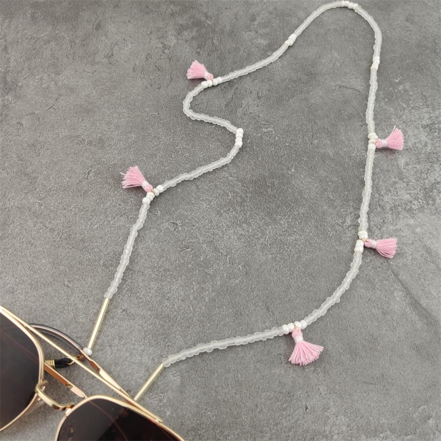 Boho perles de verre chaînes de lunettes avec coton gland lunettes de soleil lunettes de lecture chaîne lunettes porte-cordon sangle de cou corde