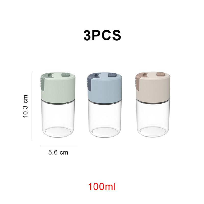 0.5g Metering Salt Glass Spice Salt Jar Sea Salt Shaker Dispenser Bottle Quantitative Seasoning Jar for Steak BBQ Home Barbecue: 3pcs Colors B