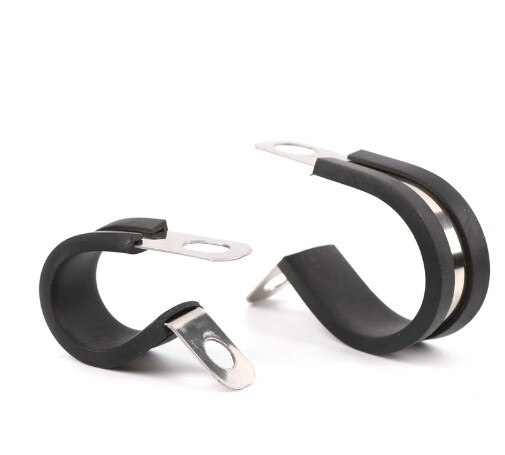 2pcs/lot 304 Stainless Steel Rubber Lined P Clips Cable Mounting Hose Pipe Clamp Mikalor