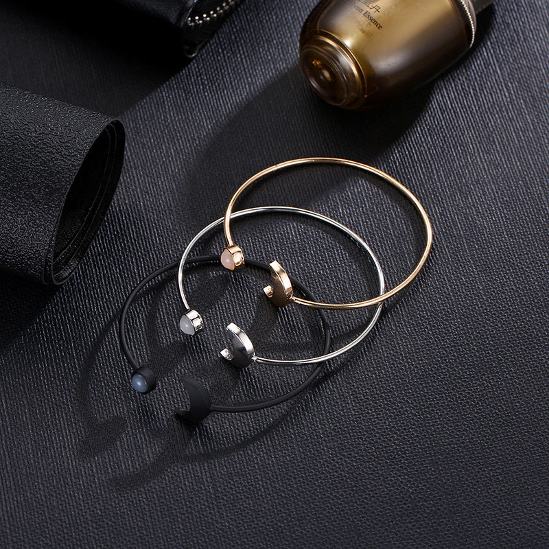 Stijlvolle Maan Zon Open Armband Voor Vrouwen Zilver Kleur Black Metal Hand Chain Graceful Ritzy Femme Mujer Verfijnd Accessoires
