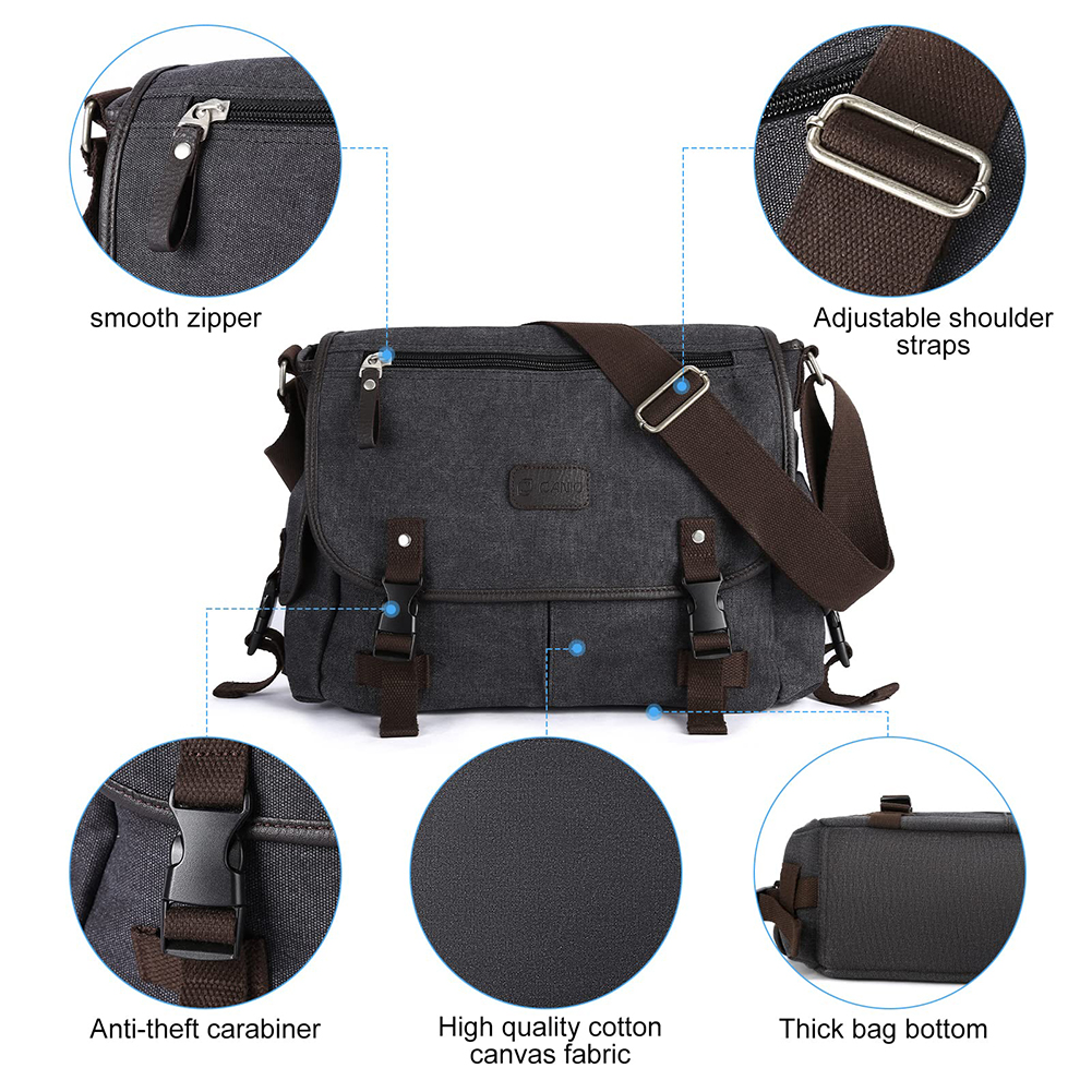 Klassieke Mannen Schoudertas Mannen Canvas Messenger Bag Outdoor Vakantiereizen Multi Pockets Satchel Handtassen Mannen tas