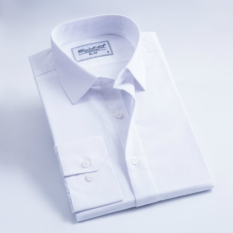 Chemise cintrée à manches longues pour hommes, vêtement masculin de , doux et confortable, blanc et pour les mariages et les affaires: EUR M