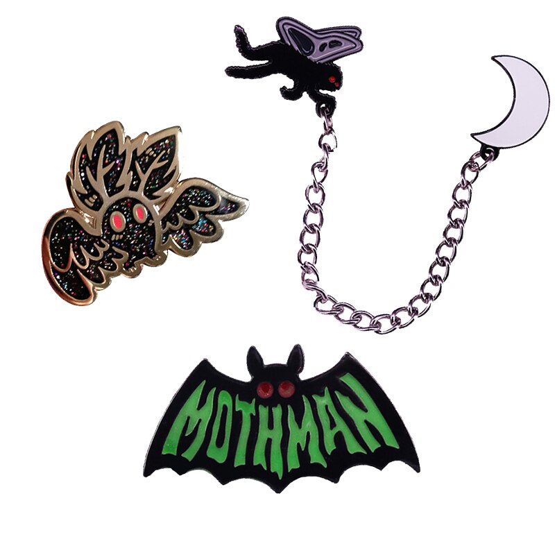 Broche da traça do bastão do pino do esmalte do emblema de mothman