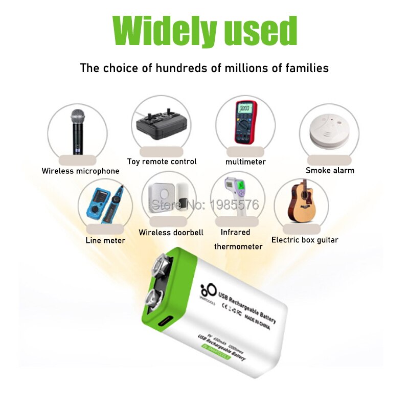 2-10PCS 9V 6F22 650mAh USB lithium Rechargeable battery 9 V li-ion batteries for Multimeter Microphone Toys Remote Control