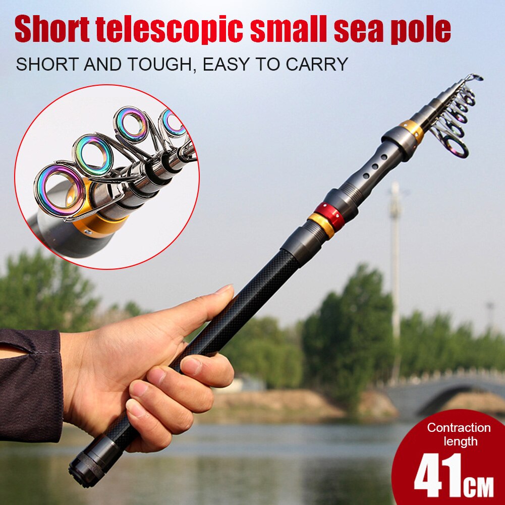 Carbon Fiber Fishing Rod Ultra Short Mini Sea Rod Portable Rock Fishing Rod MVI-ing