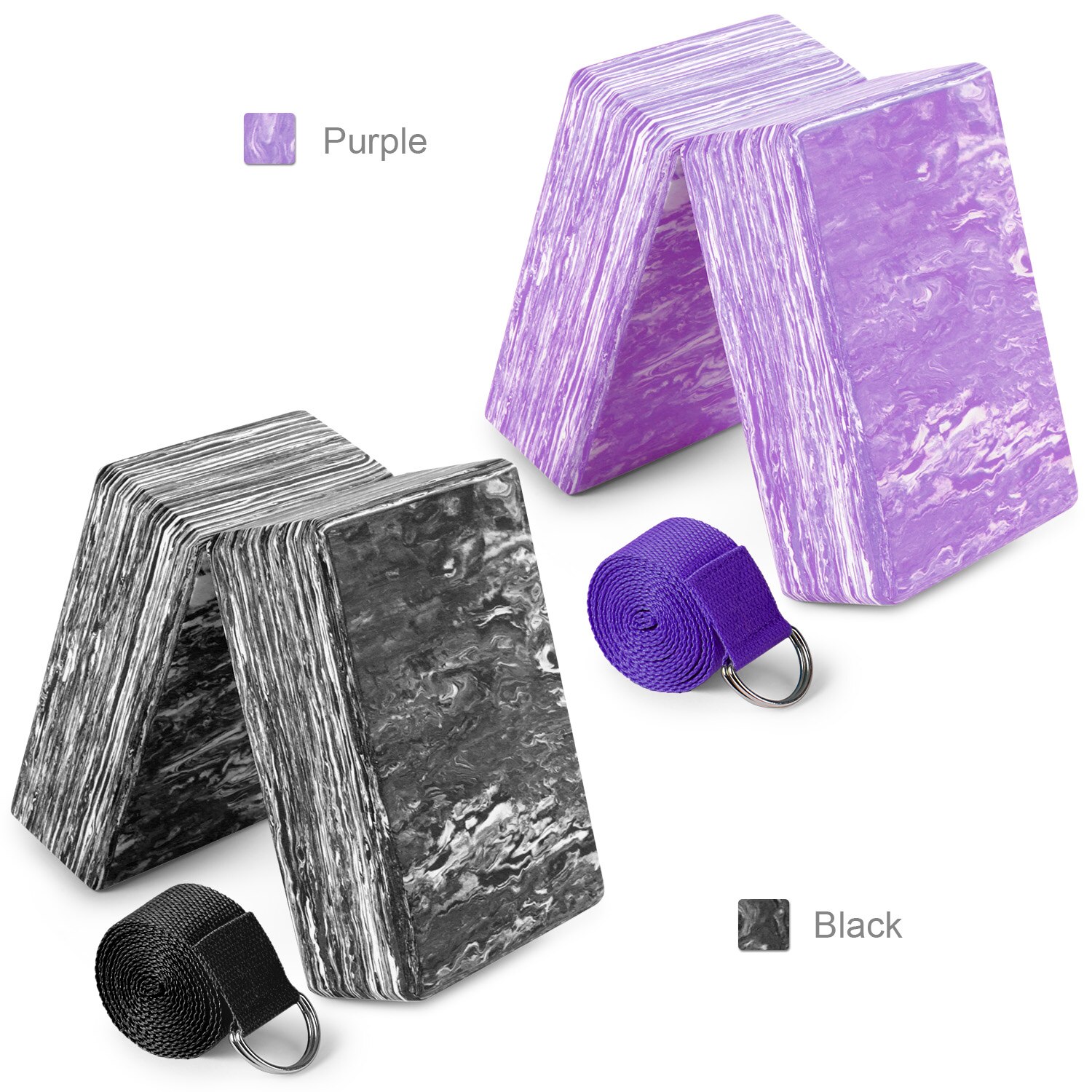 2 stk eva-kamuflasje med høy tetthet yoga murstein antiskli anti-stress trening fitness yoga blokk pilates nybegynner 23cm*7.5cm*9cm