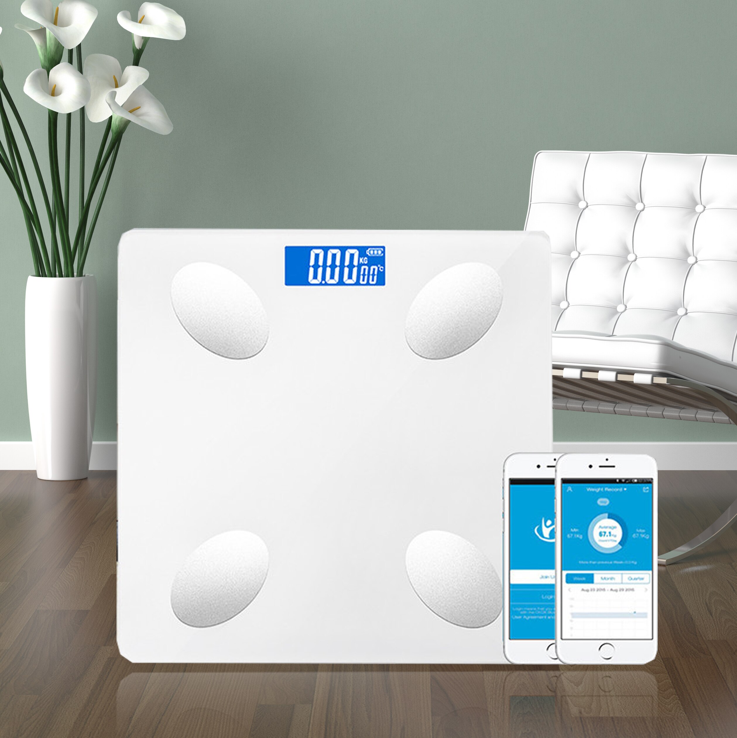 Schlecht Clever Skala Präzision Gewicht Skala Körper Fett Boden Skala BMI LED Anzeige Gewicht Kapazität 180KG praktisch Bluetooth