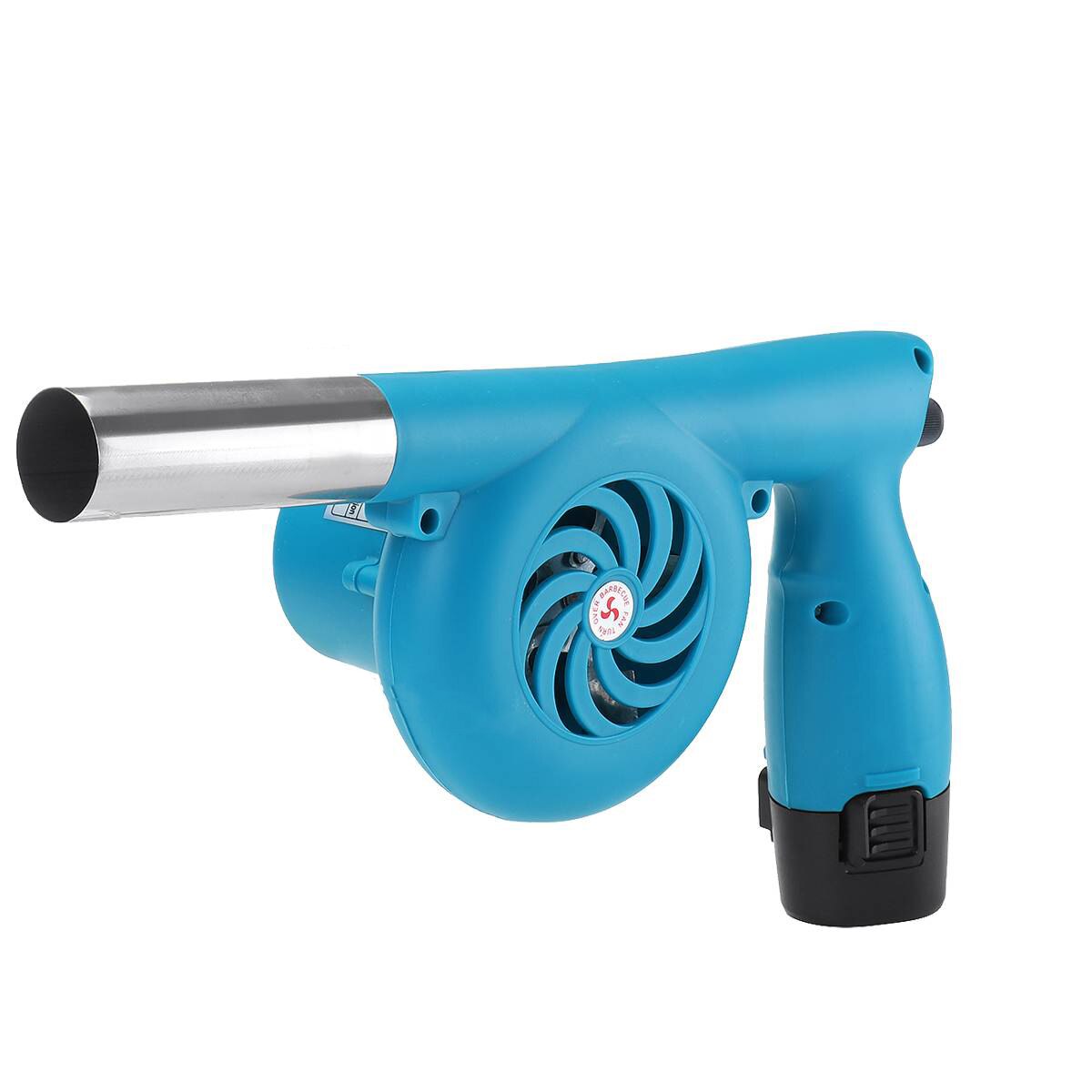 Cordless Electric Air Blower Handheld Leaf Blower Dust Collector Sweeper BBQ Grill Fire Bellows Tools with Li-ion Battery