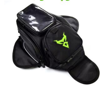 Mc motorcykel brændstoftank taske magnet motorcykel oxford vandtætte gps navigation mobil tasker: Grøn