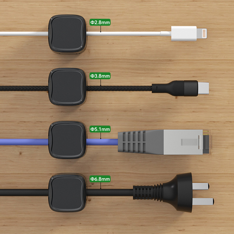 6 Stuks Magnetische Telefoon Kabel Clips Verstelbare Kabel Manager Snoer Houder Onder Bureau Kabel Management Wire Keeper Kabel Organizer