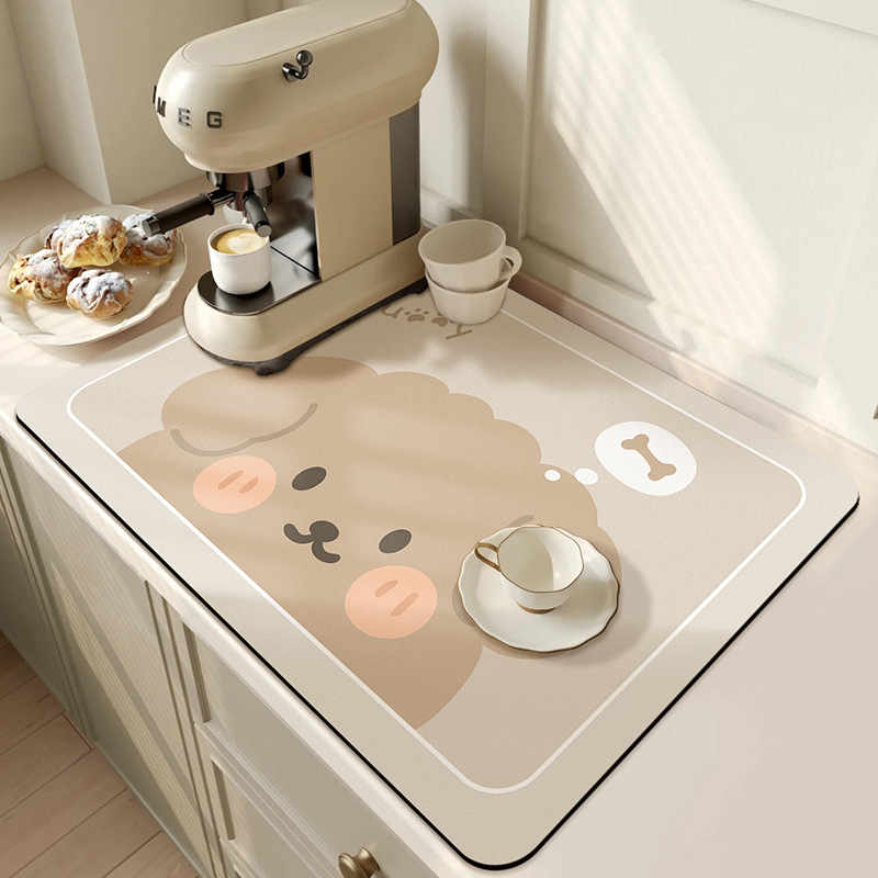 Grand tapis de cuisine Super absorbant, tapis de vidange de plat à café, tapis de séchage, tapis de vidange de salle de bains à séchage rapide, napperon de robinet de cuisine