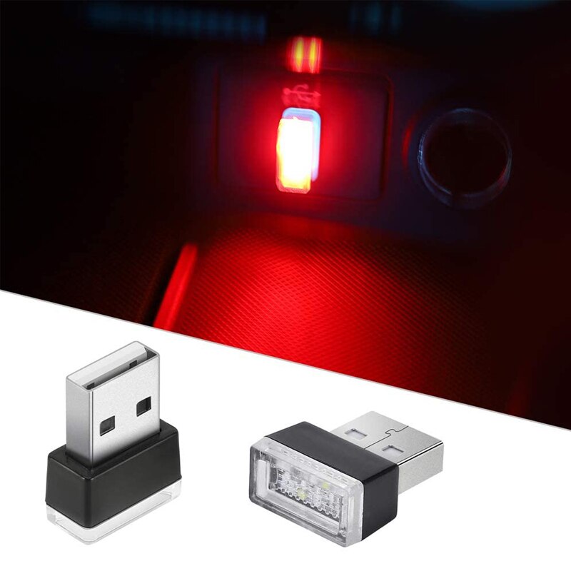 Mini USB LED Nacht Lichter Auto Innen Atmosphäbetreffend Lampe Auto Dekoration Umgebungs Beleuchtung LED Neon- Birne Auto Waren 5V weiß verrotten