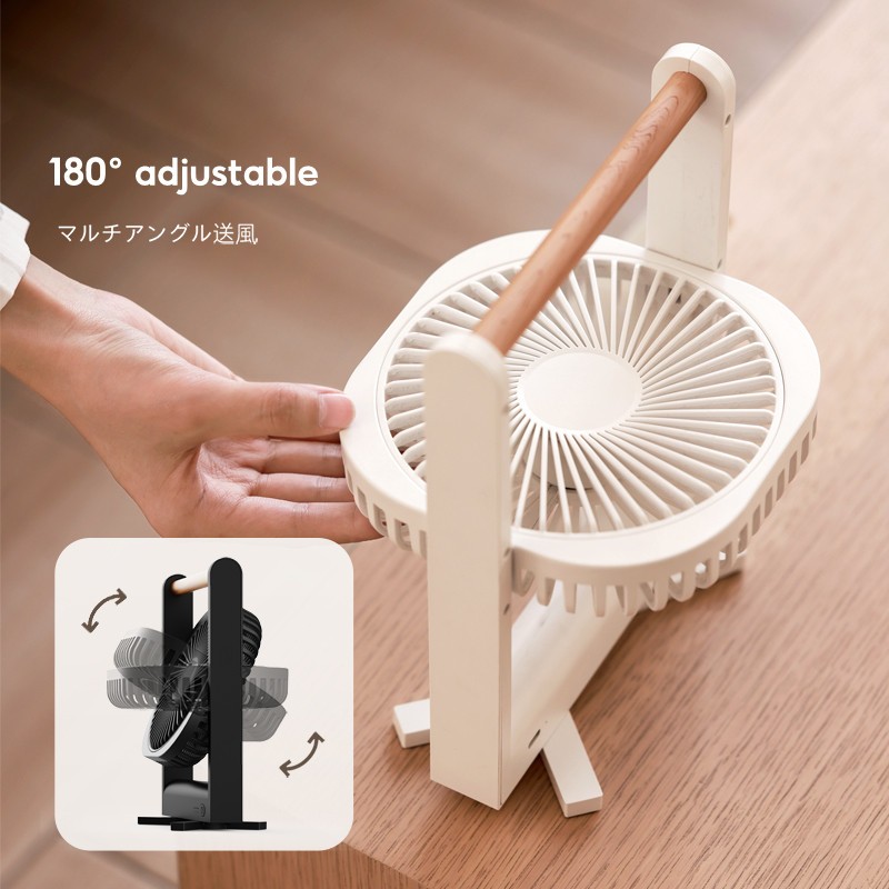 Eary-ventilador de escritorio portátil 3 en 1, montado en la pared, con Base magnética, viento de 4 velocidades, colgante ajustable, Mini ventilador recargable por USB delgado