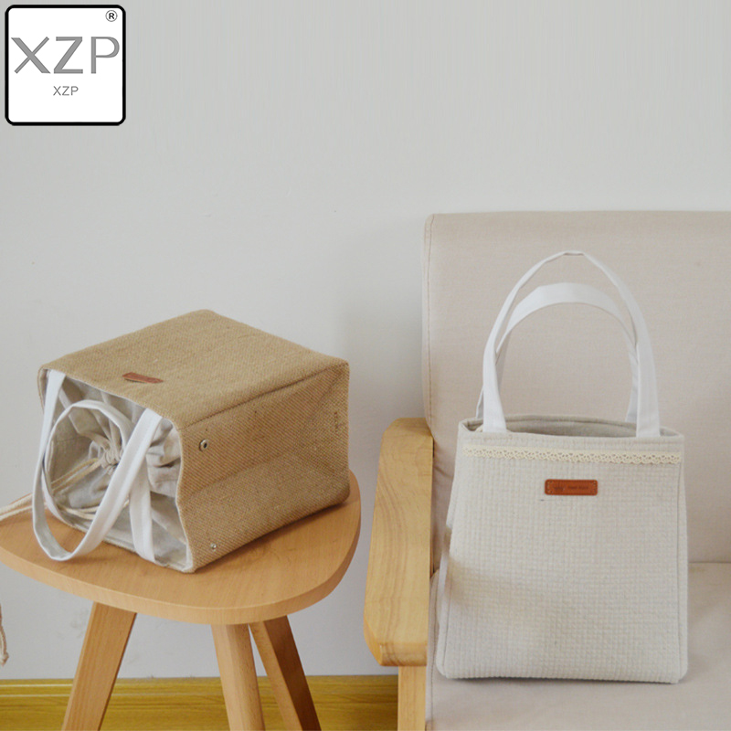 XZP – boîte à repas carrée épaissie en coton et lin, sac isolant Portable pour hommes ou femmes