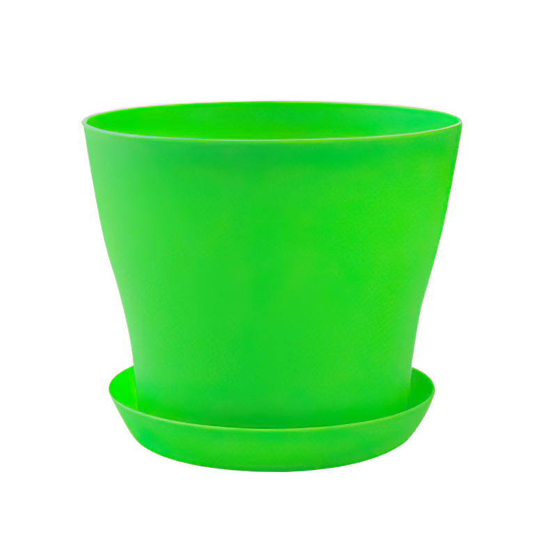 Plastic Flower Pots Planter Balconies Planting Potted Flower Pot Succulent Plant Pots with Tray Garden Indoor Bonsai Multi-Color: green / S