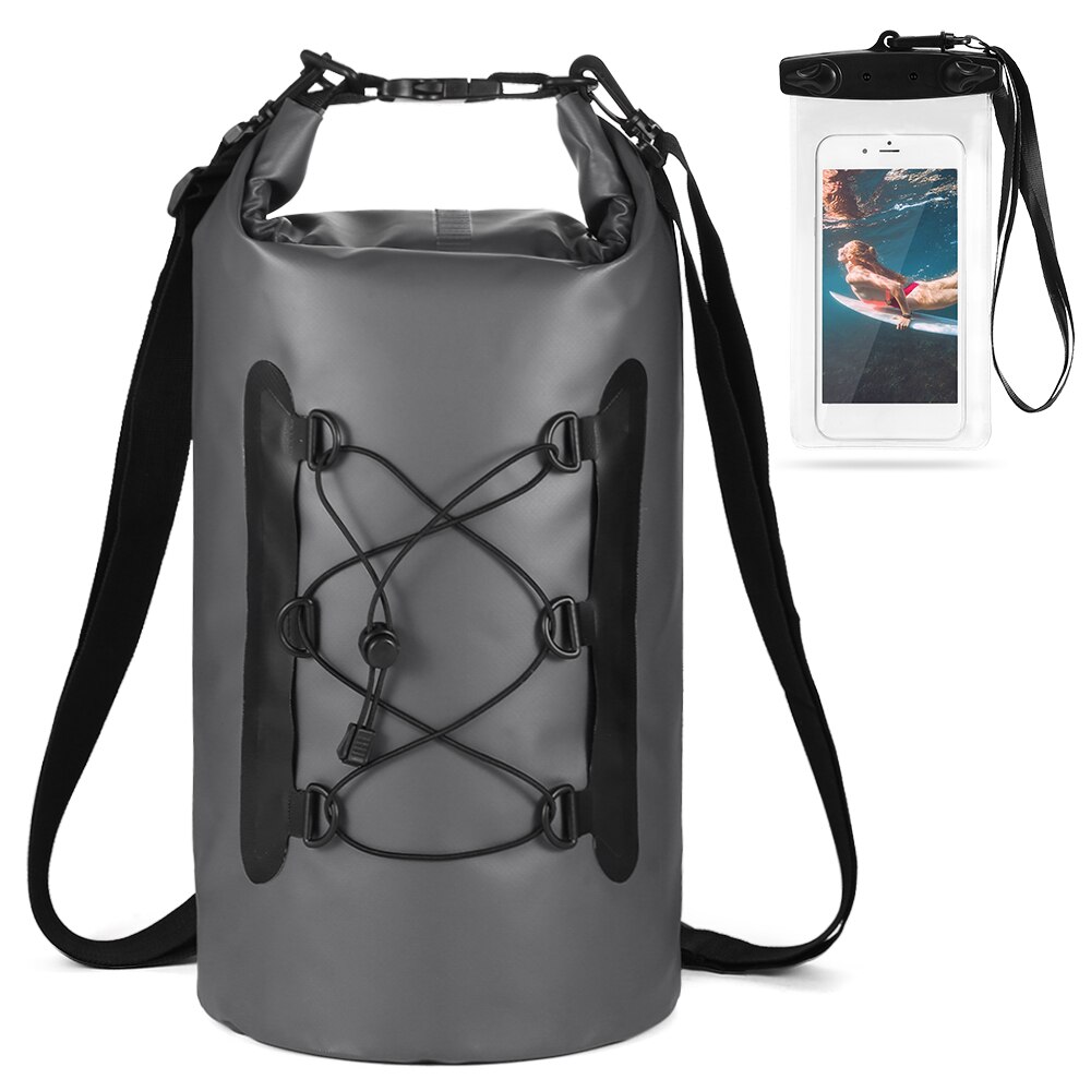 Tomshoo 15l vandtæt tør taske med telefon taske rulle top tør sæk til kajak sejlads fiskeri surfing svømning rafting