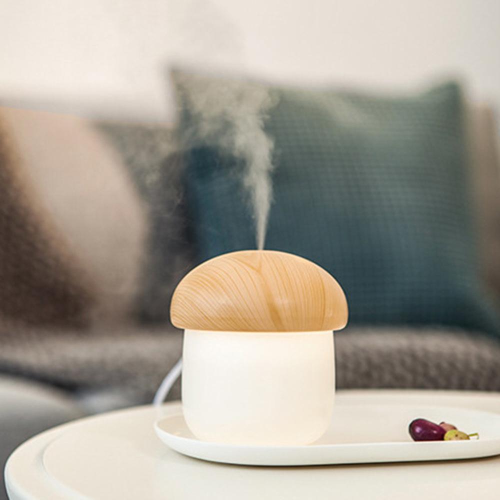 mini powietrze nawilżacz mgła powietrze Grzyb Humificador ultradźwiękowy fajny z noc światła biurko osobisty przenośny USB Dom Accessoires: biały oak plate