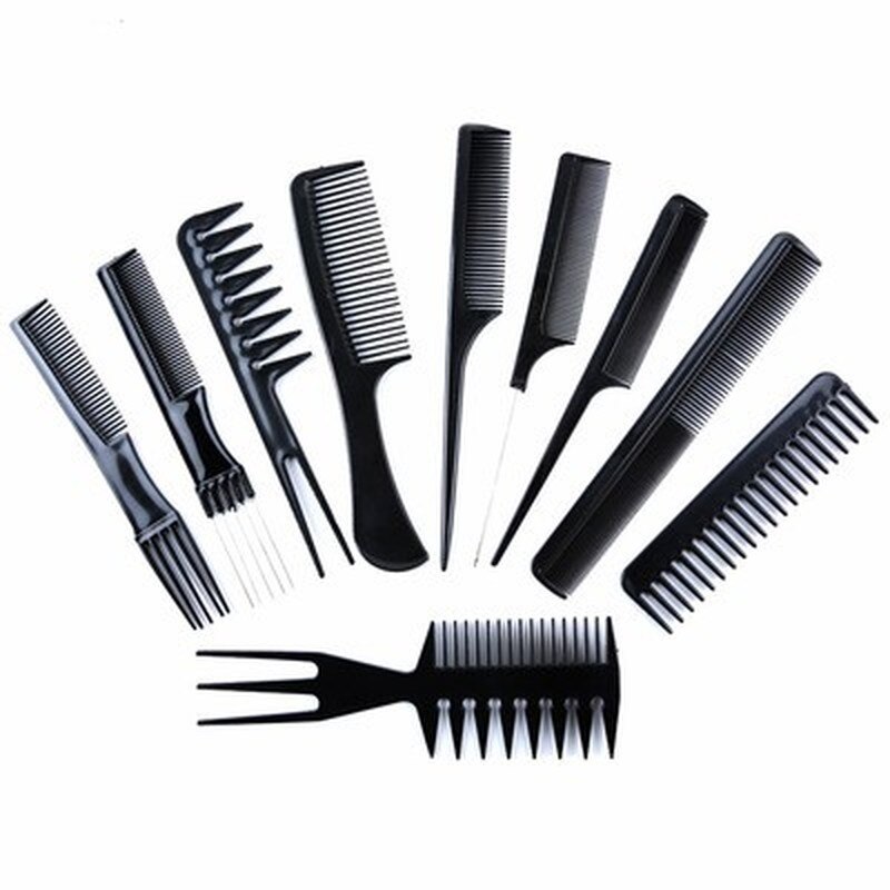 10pcs/Set Hair Brush Comb Salon Barber Anti-static Hair Combs Hairbrush Hairdressing Combs Hair Care Styling Tools: 10 pcs