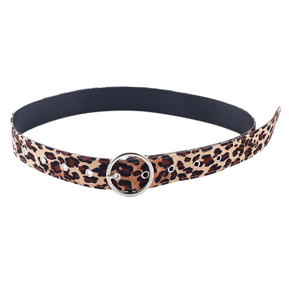 Vrouwen Riem Buikband Paardenhaar Riem Met Luipaard Patroon Metalen Hart Cirkel Gesp Riem: BA