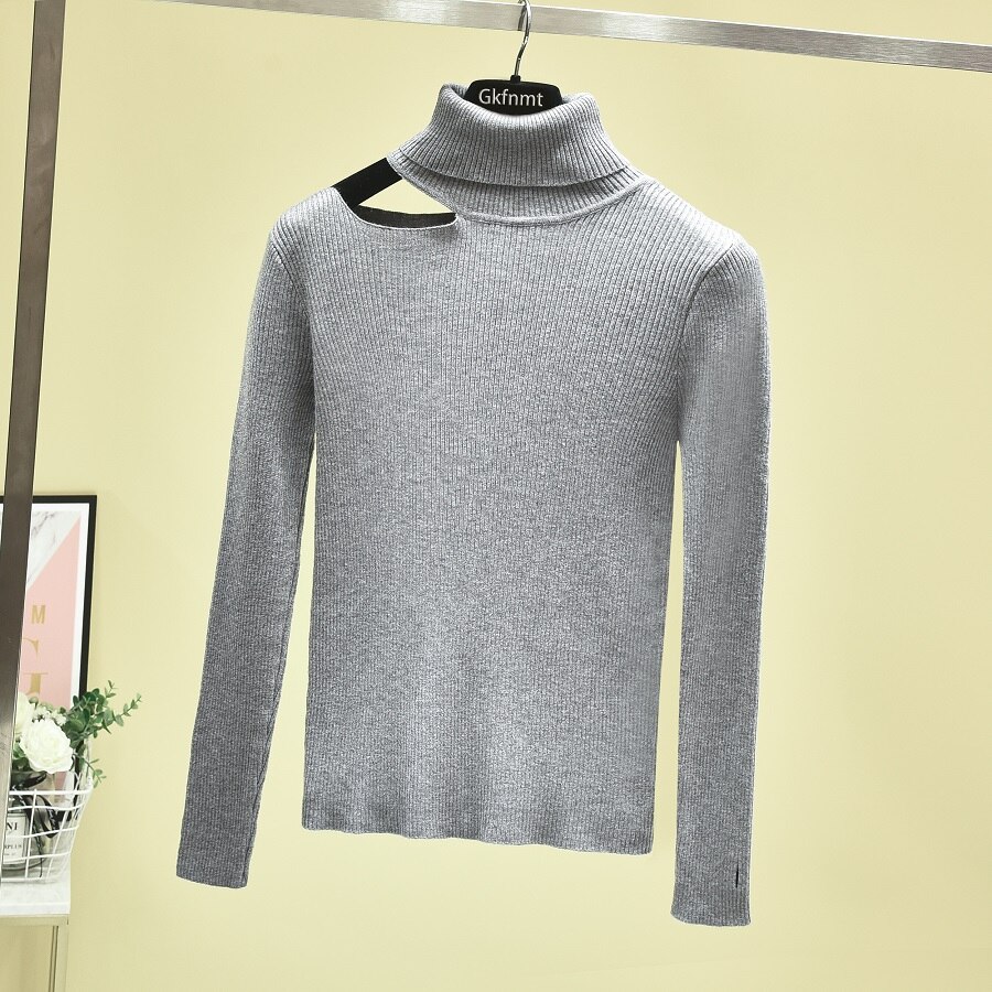 Sexet striktrøje off shoulder sweater sweater til kvinder langærmet rullekrave dame sweater hvid tøj vintage sweater